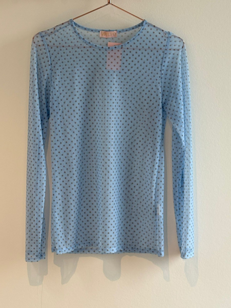 Wilto Mesh Blouse W/ Small Dots