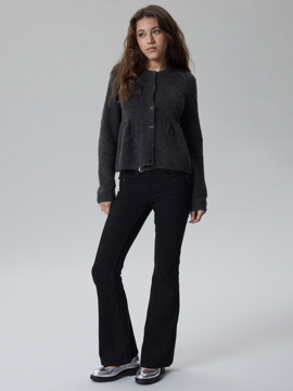 LMTD Lodet Peplum Short Knit Cardigan